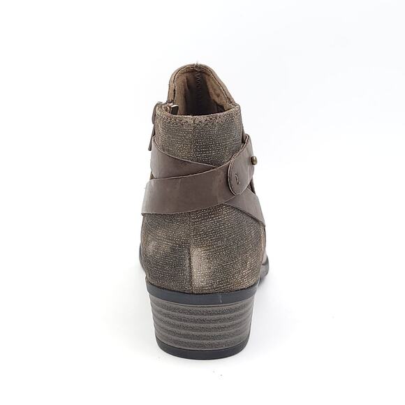 Clarks Women Block Heel Ankle Booties Addiy Gladys Size US 6M Olive Leather - Picture 5 of 6